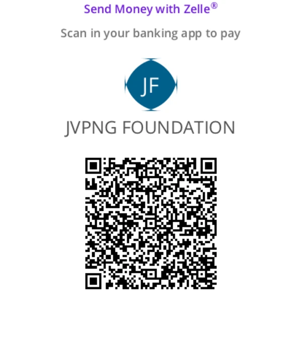 Scan to give with Zelle - JVPNG Foundation